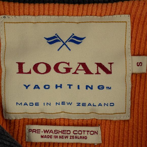 Logan Yachting Men's Corduroy Long Sleeve Polo Orange Zip 100% Cotton Small - Picture 3 of 11